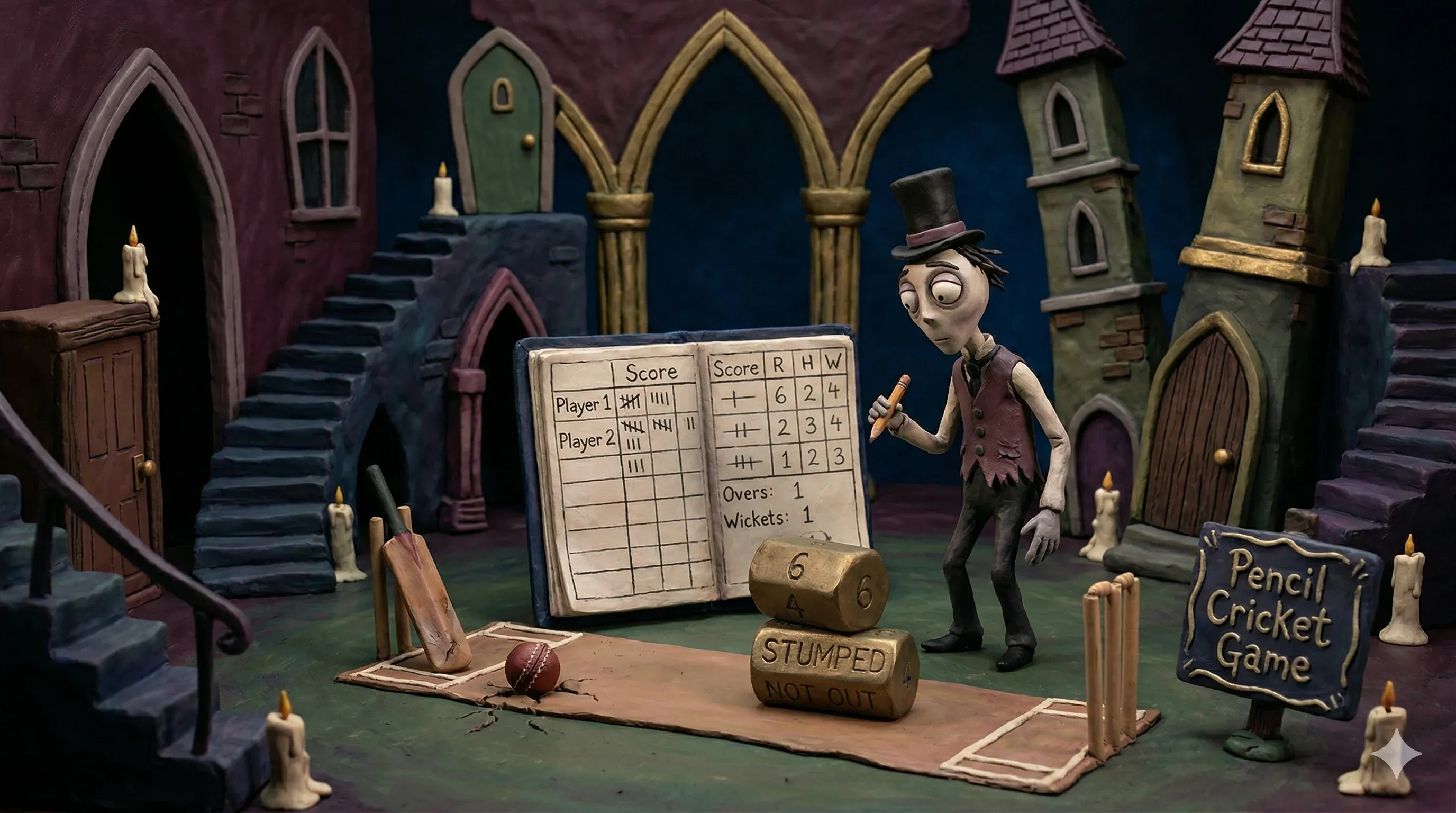 Pencil Cricket Claymation